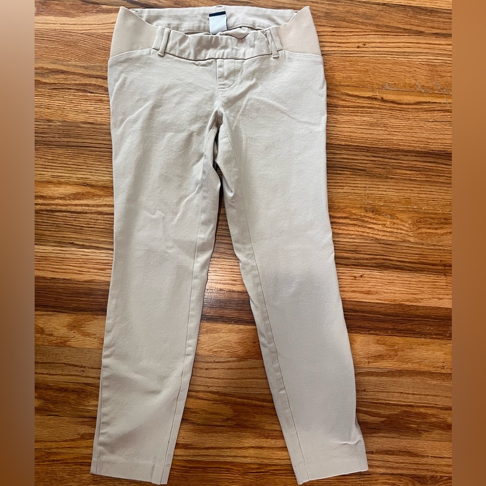 Khaki side panel maternity pixie pant
